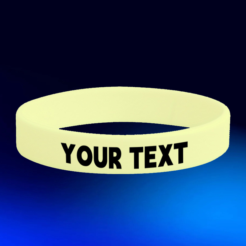 52pc Glow-in-the-Dark Silicone Bracelets, Customisable